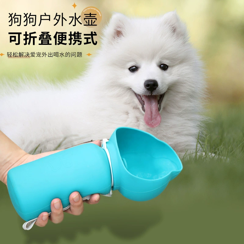 Трансграничная собака питьевая чашка на открытом воздухе складной силиконовая портативная чашка для питья для домашних животных чашка для питья может быть подвешена