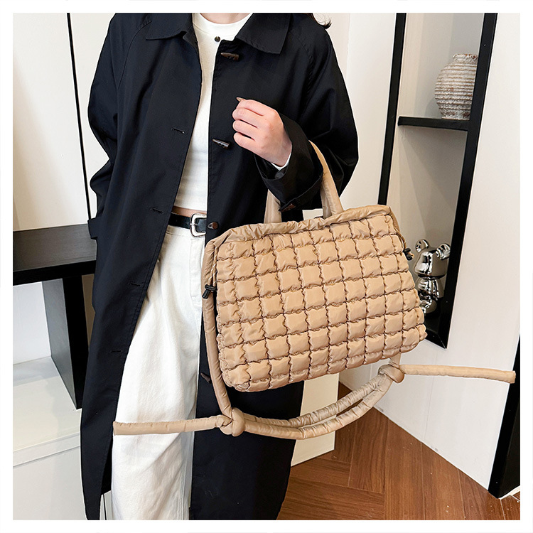 762g Weight Polyester Lining Material Sewing Thread Fashion Element Magnetic Buckle Closure Type Single Shoulder Strap Strap Type Tote Bag Bags Type Daily, Street, Shopping Occasion Nylon Material Solid Color Pattern Autumn&Winter Season Women's Gender Elegant, Classic Style Style Square Shape Medium Size Women's Medium Nylon Solid Color Elegant Classic Style Sewing Thread Square Magnetic Buckle Tote Bag 8