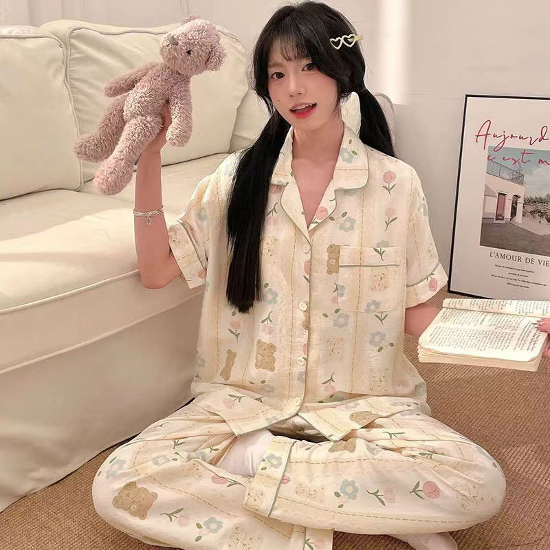 D.M-195 Short-long striped bear cardigan