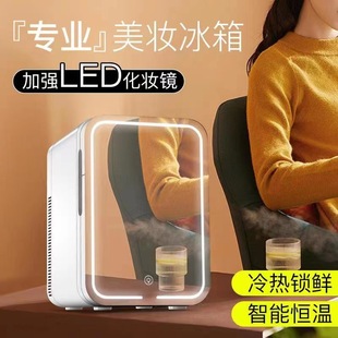 Cross-border Europe and the United States 10L mirror with LED lights cosmetics beauty mini desktop refrigerator car home dual-use