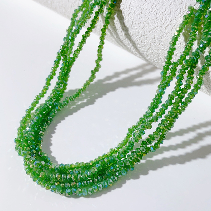 Cuentas planas de 1MM para ruedas de cuentas, cuentas de porcelana AB de alta temperatura, coloridas, transparentes, iridiscentes, facetadas, para pendientes, pulseras, espaciadores y micro cuentas.