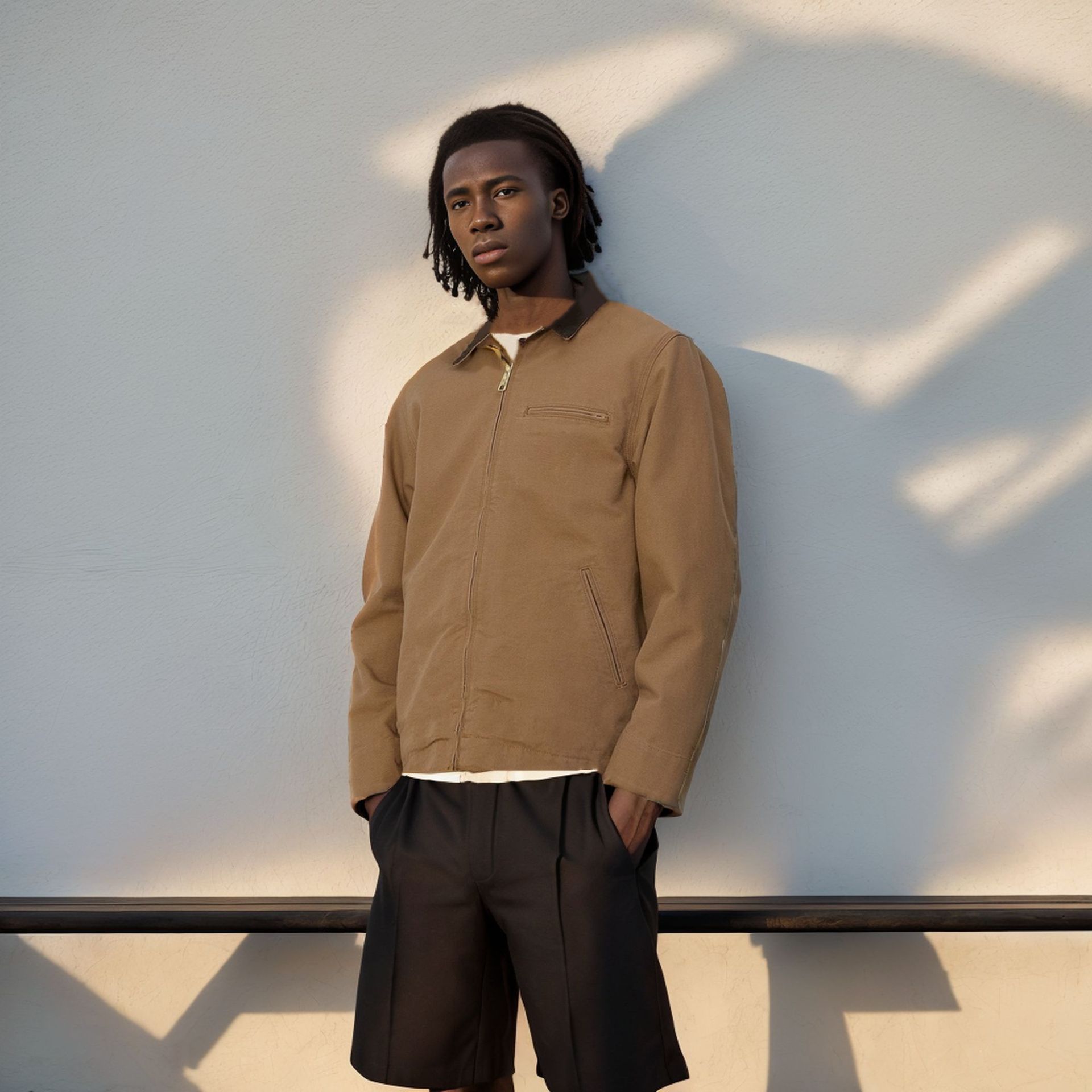 Veste à glissière à col pour homme avec nouvelle couleur bloquée pour le printemps et l'automne_voghion.com