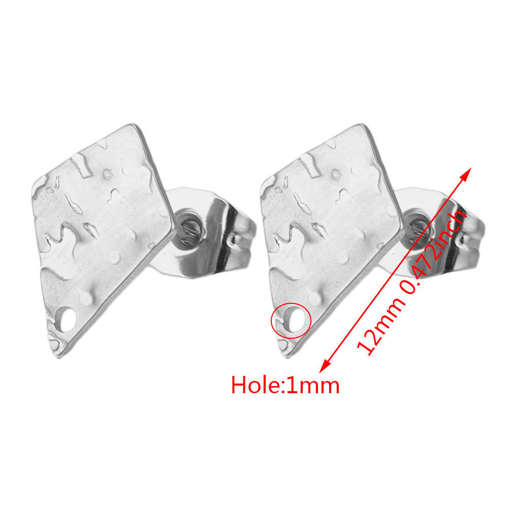 Pendientes geométricos de acero inoxidable europeos y americanos columna en relieve DIY pendientes pieza con agujero accesorios de joyería pendientes de acero de titanio producción