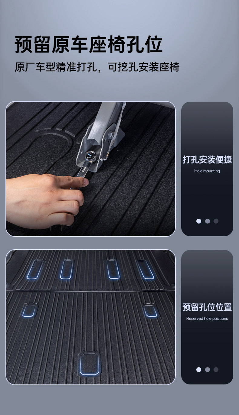 Full-cover rubber TPE floor mats for Wuling Hongguang V and Rongguang V vans, one-piece, wear-resistant, waterproof, suitable for cargo transport