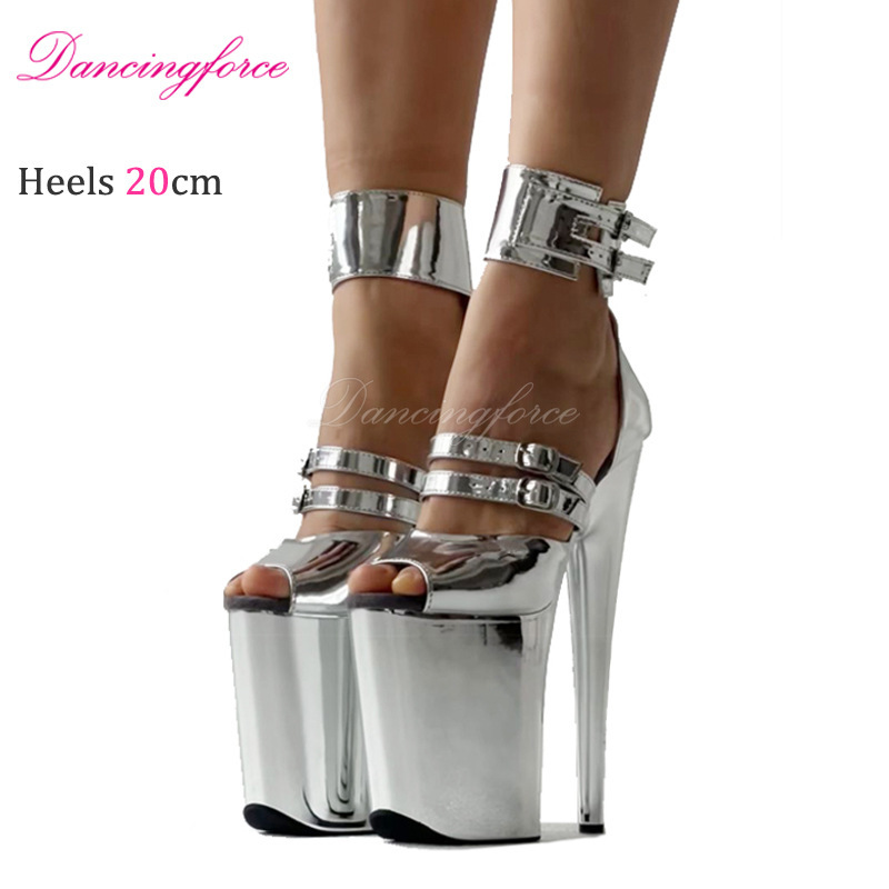 Ins Hot-Selling 20cm European and American Style Pole Dance Shoes Versatile Peep-Toe Banquet Sky-High Heels Runway Performance High-Heeled Sandals for Women Ins Hot-Selling 20cm European and American Style Pole Dance Shoes Versatile Peep-Toe Banquet Sky-High Heels Runway Performance High-Heeled Sandals for Women