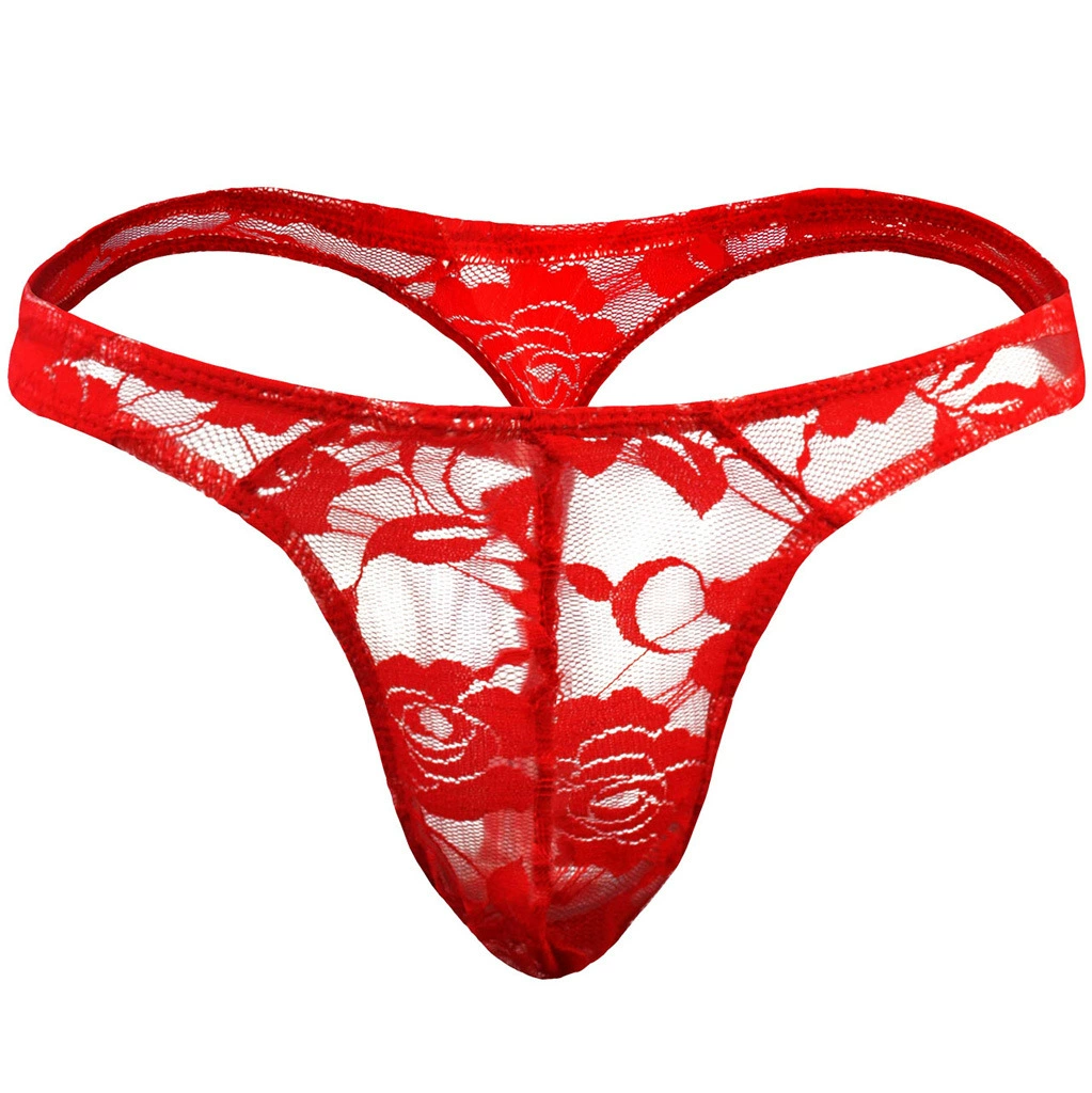 Floral Lace Sexy Thong Underwear with Sheer Mesh, Comfortable Fit, Available in Many Colors For Women