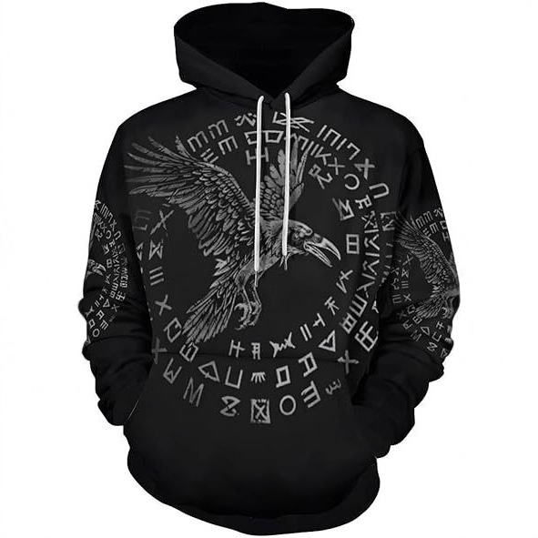 3D Digital Printing Sweater Men's Heat Transfer Full Print Hoodie Three-dimensional Eagle Copywriting Jacket_voghion.com