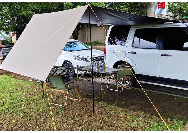 Cross-border best-selling car side awning, car roof tent, outdoor camping sunshade, camping, enlarged rear side tent, black glue protection