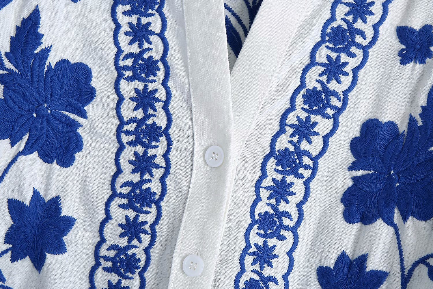 spring blue and white flower embroidery jacket NSAM44624