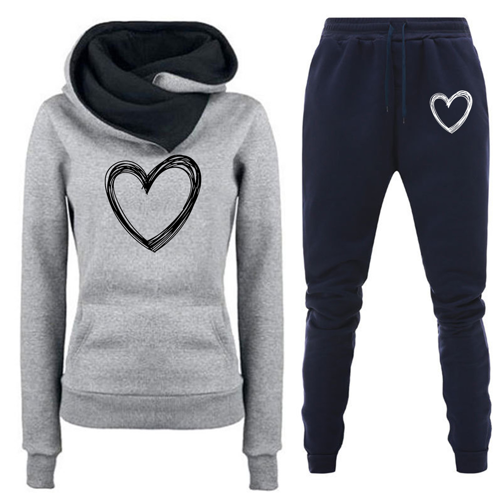 Comercio exterior transfronterizo Otoño e Invierno Nuevo traje de ropa deportiva con capucha y forro polar pantalones de suéter de mujer ropa de mujer al por mayor image 11