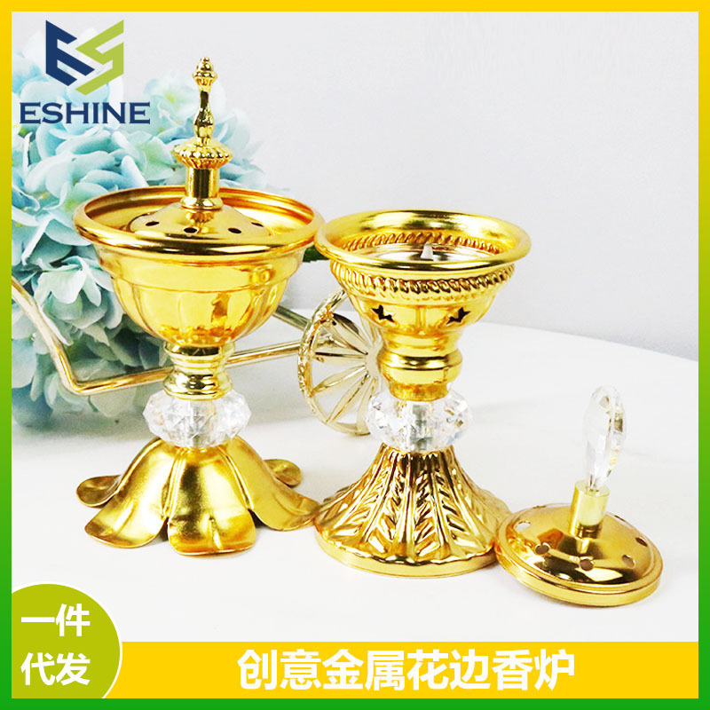 Cross-border Creative Middle East Arabian Style Home Aromatherapy Furnace Ornaments Metal Iron Sandalwood Tower Incense Burner Cross-border Creative Middle East Arabian Style Home Aromatherapy Furnace Ornaments Metal Iron Sandalwood Tower Incense Burner