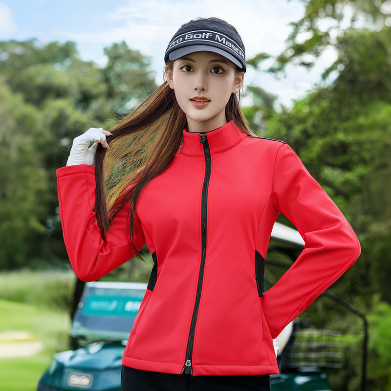 Pgm 2025 Golf Women's Autumn and Winter New Clothing Women's Long-Sleeved Velvet Sports Tops Waterproof Jacket Clothes