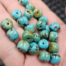 优化绿松石老型珠仿玉石散珠16毫米仿古松石圆柱手链项链饰品珠子