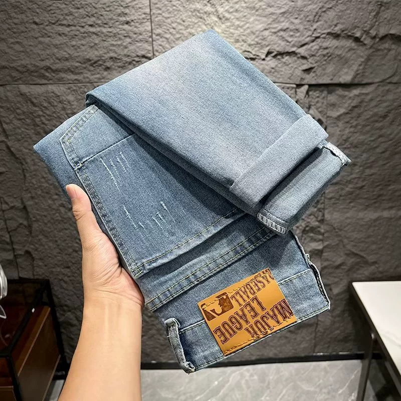 Осенние джинсы, модные брюки, slim fit