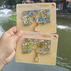 在庫ありの新しい新疆文化創造イリ絵画金属冷蔵庫マグネット全国都市観光名所お土産卸売