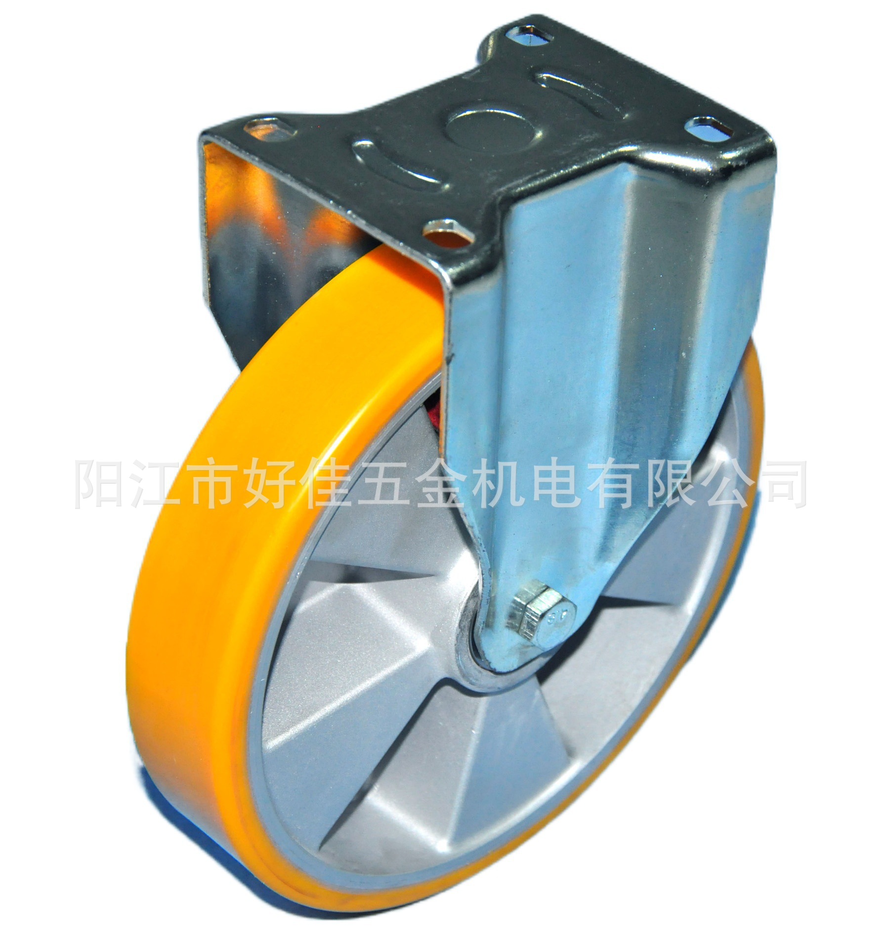 源头工厂直供10X2 欧洲款超重型铝芯双轴承聚氨脂PU定向脚轮