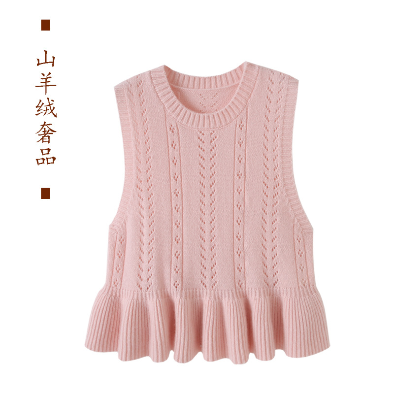 秋冬新款儿童100%山羊绒衫女童加厚圆领时尚羊绒裙纯色套头宝宝衫