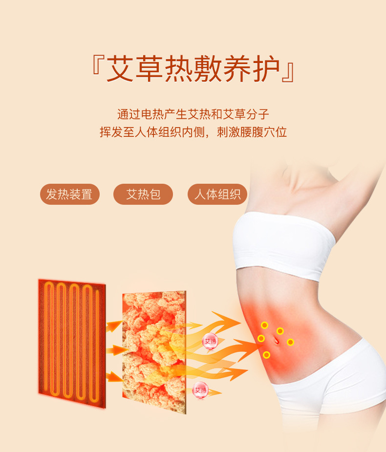 Electric Heated Mugwort Moxa Wrap 9-Level Temperature Control Shoulder Waist Knee Warm Compress Full Body Home Use quality and texture