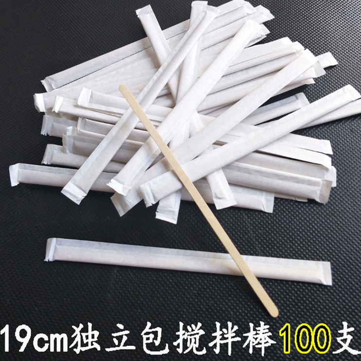 Paquete independiente de batida de café batida desechable 14cm / 19cm madera batida de café 100 500