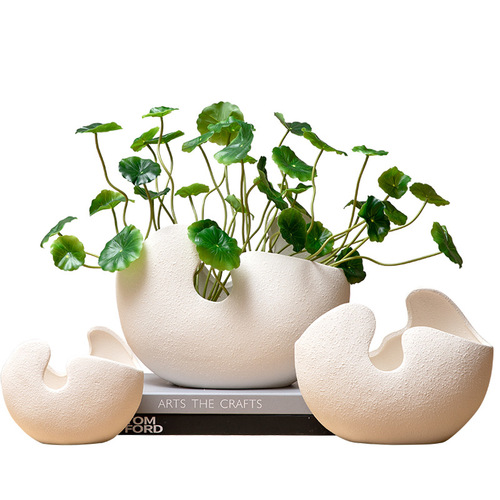 Creative Nordic Alien Eggshell Ceramic Vase Flower Pot Home Dining Table Decorative Ornament Manufacturer Wholesale