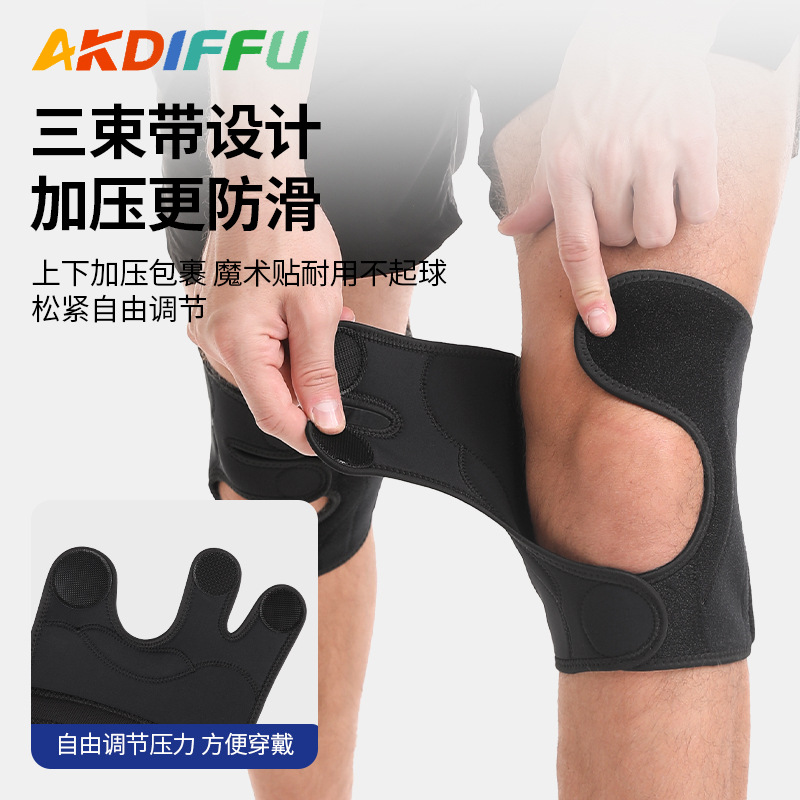 Verano nuevo estilo rodilleras menisco hombres y mujeres rodilla correr cuerda de saltar protección deportiva antideslizante equipo de protección japonés