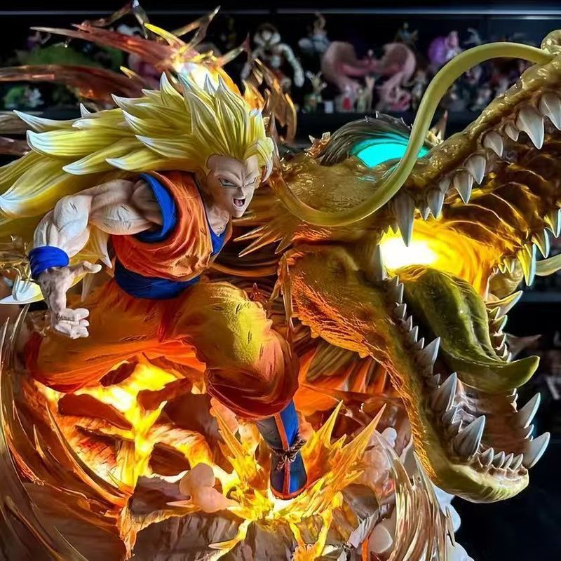 ドラゴンパンチ爆発ドラゴンボール超サイヤ人ドラゴンパンチ超三悟空モデルシーン装飾品フィギュアアニメトレンディなおもちゃ|undefined