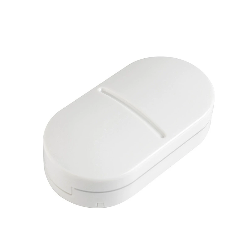 Pillbox (YULIKIKER) Small Handheld, 2-Compartment Sealed Storage, Lightweight