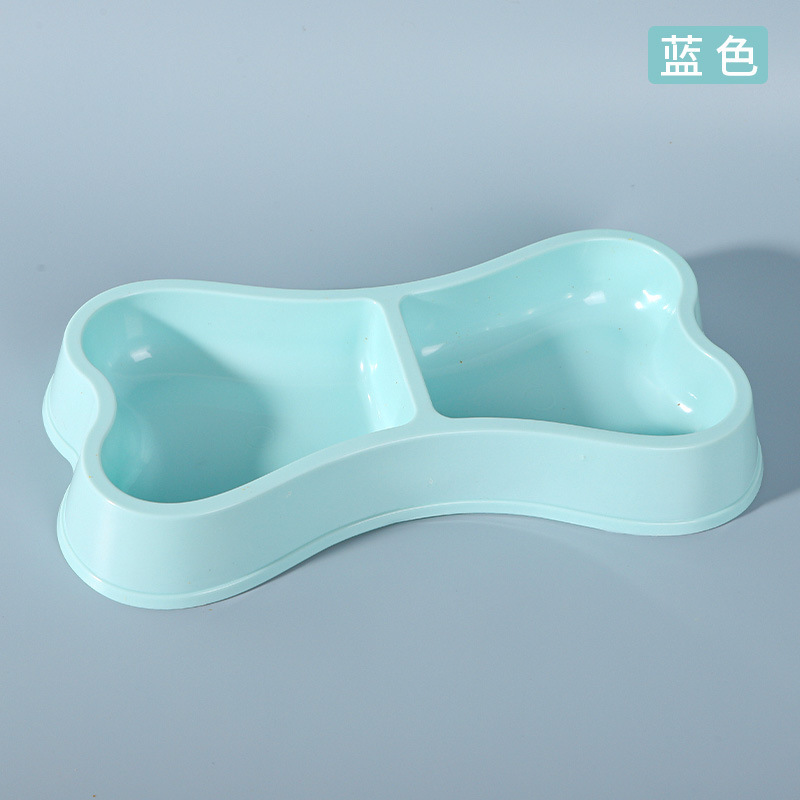 INS fábrica oferta especial al por mayor perro forma de hueso mascota doble tazón macaron forma de hueso perro doble tazón Pet Bowl