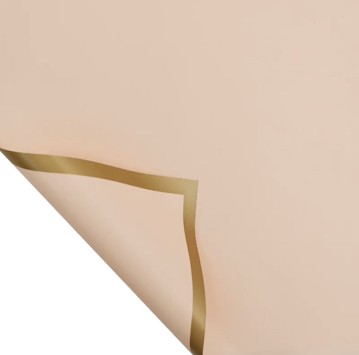 Papel de Envolver Flores Impermeable con Borde Dorado y Diseño Floral de Li Zhiran para Empaquetar Ramos de Flores Frescas.