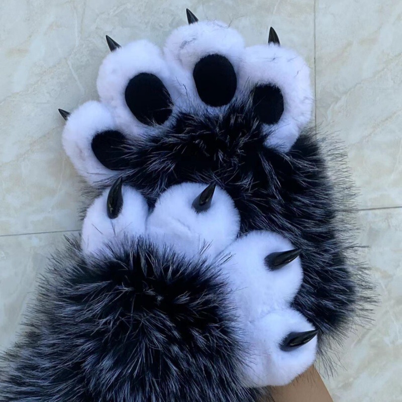 Fur Claw Fursuit Colorful Gloves Cosplay Cat Paw K Series Plush Paw Finished Fox Thick Plush Comfortable