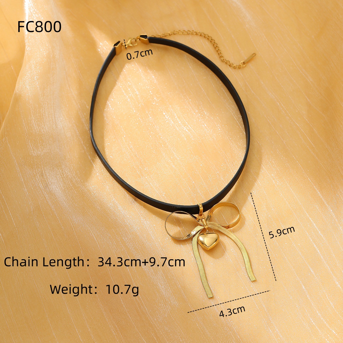 Elegant Simple Style Bow Knot 304 Stainless Steel Pu Leather Plating Women's Pendant Necklace display picture 2