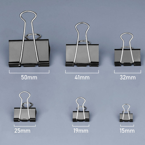 Deli black long tail clip small medium large black clip iron clip dovetail clip small clip long tail ticket clip