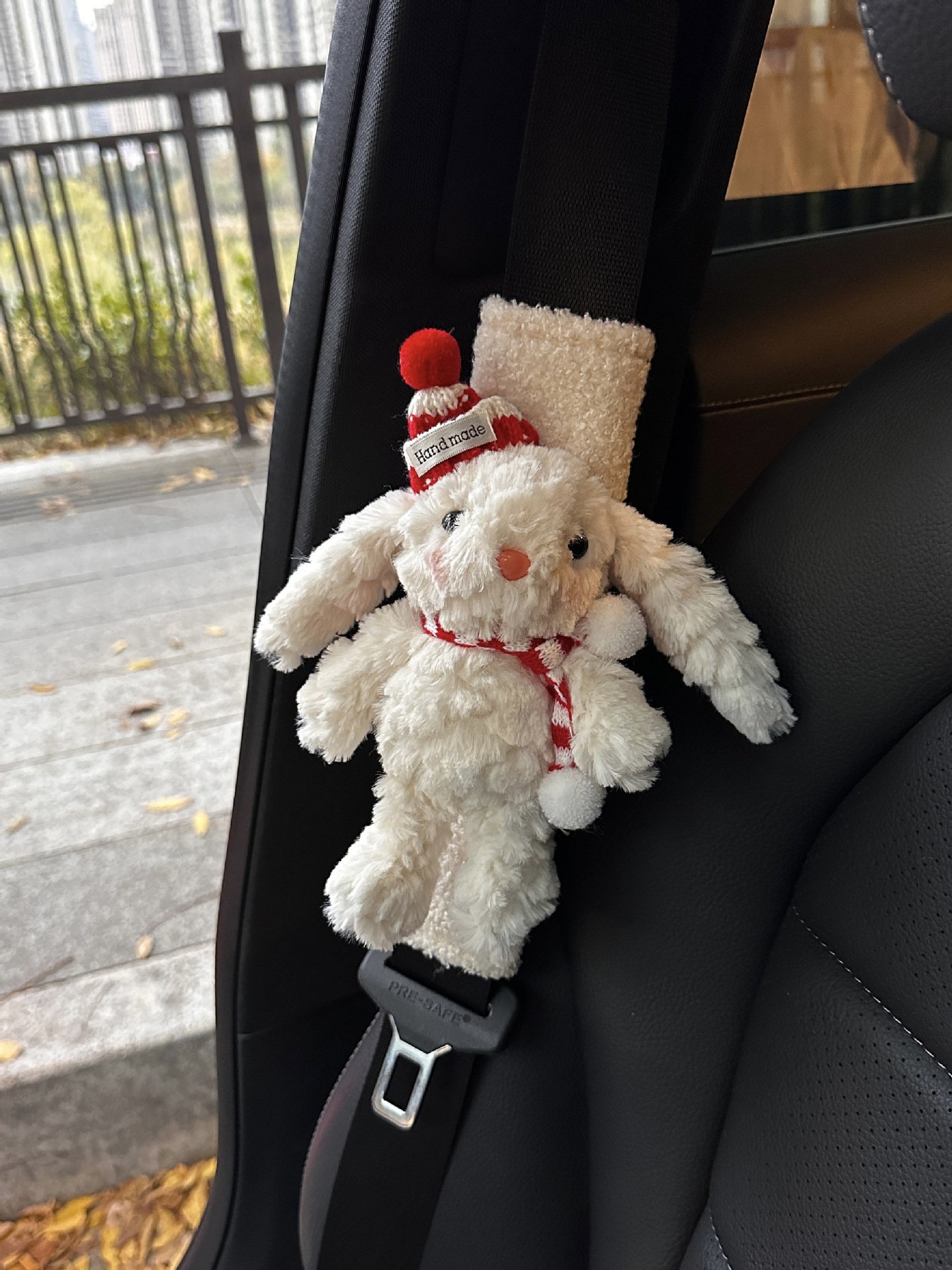 Rabbit car seat belt shoulder pad anti-collar protective cover car ornaments cute plush girl car interior