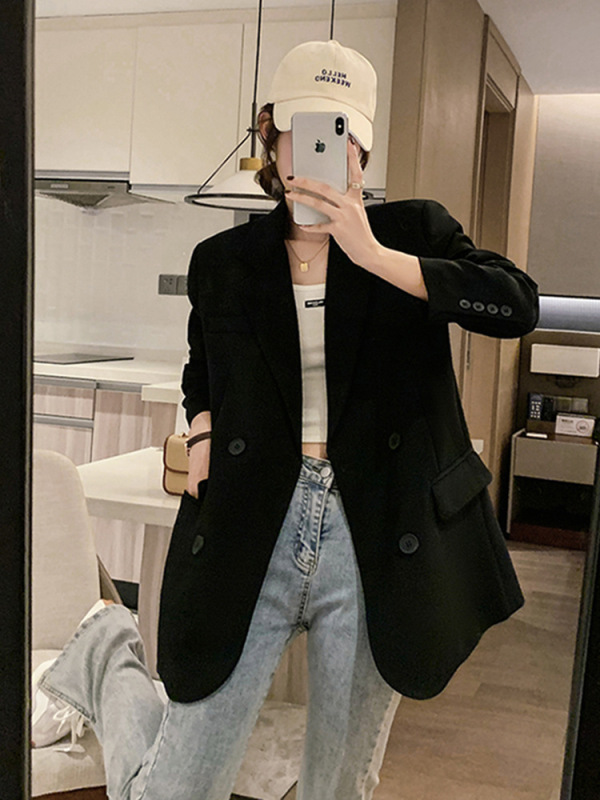 2025秋装新款西装外套女炸街设计感小众休闲咖色显瘦小西服|undefined