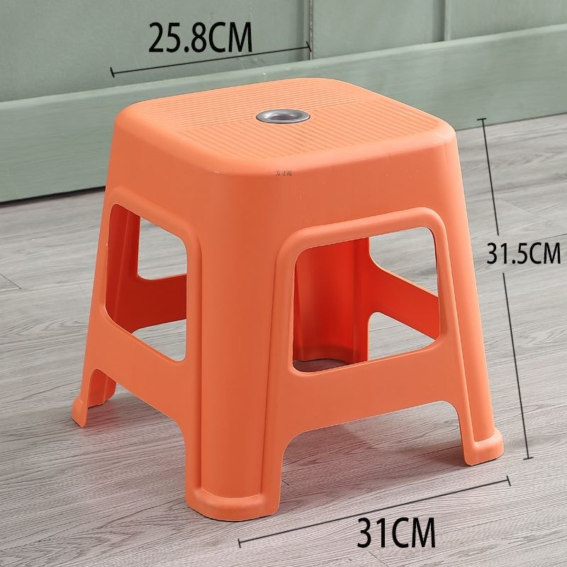 Ultra-Thick Plastic Stool, Extra Thick Living Room Adult High Stool, Household Non-Slip Dining Table Square Stool, Stacked Thickened Bench Chair