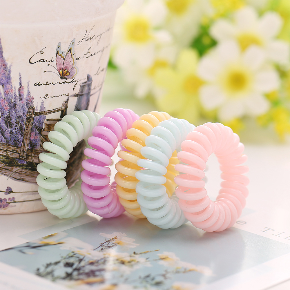 Simple Transparent Macaron Phone Cord Hair Rope display picture 2