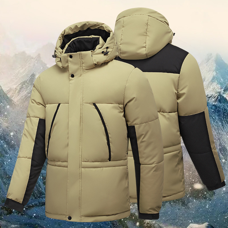 Chaqueta de invierno transfronteriza desmontable sombrero chaqueta de algodón hombre engrosado moda chaqueta de algodón cálida ocio suelta chaqueta de ocio
