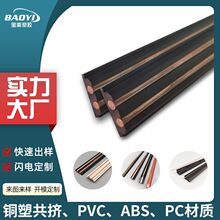 定制轨道条磁吸轨道条圆铜条两线LED灯导轨条共挤型材导电轨道条
