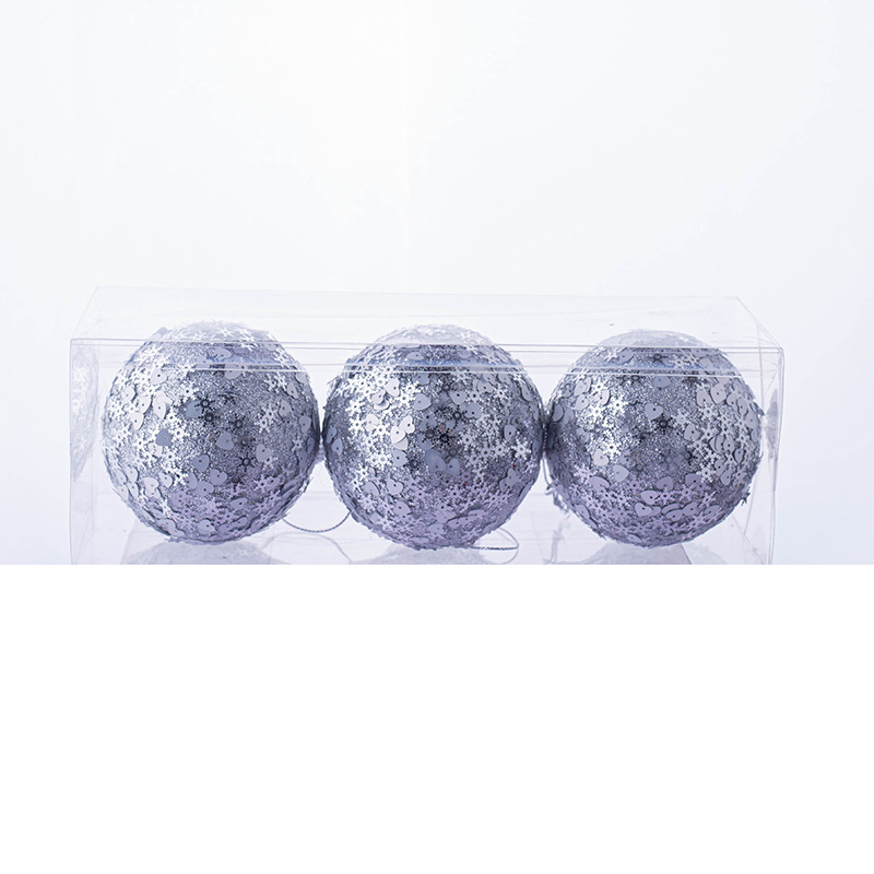 8m3 Paquete de plata lentejuelas de Navidad decoración árbol de Navidad colgando bola de espuma BOLA DE Navidad bola colgante de bricolaje Decoración