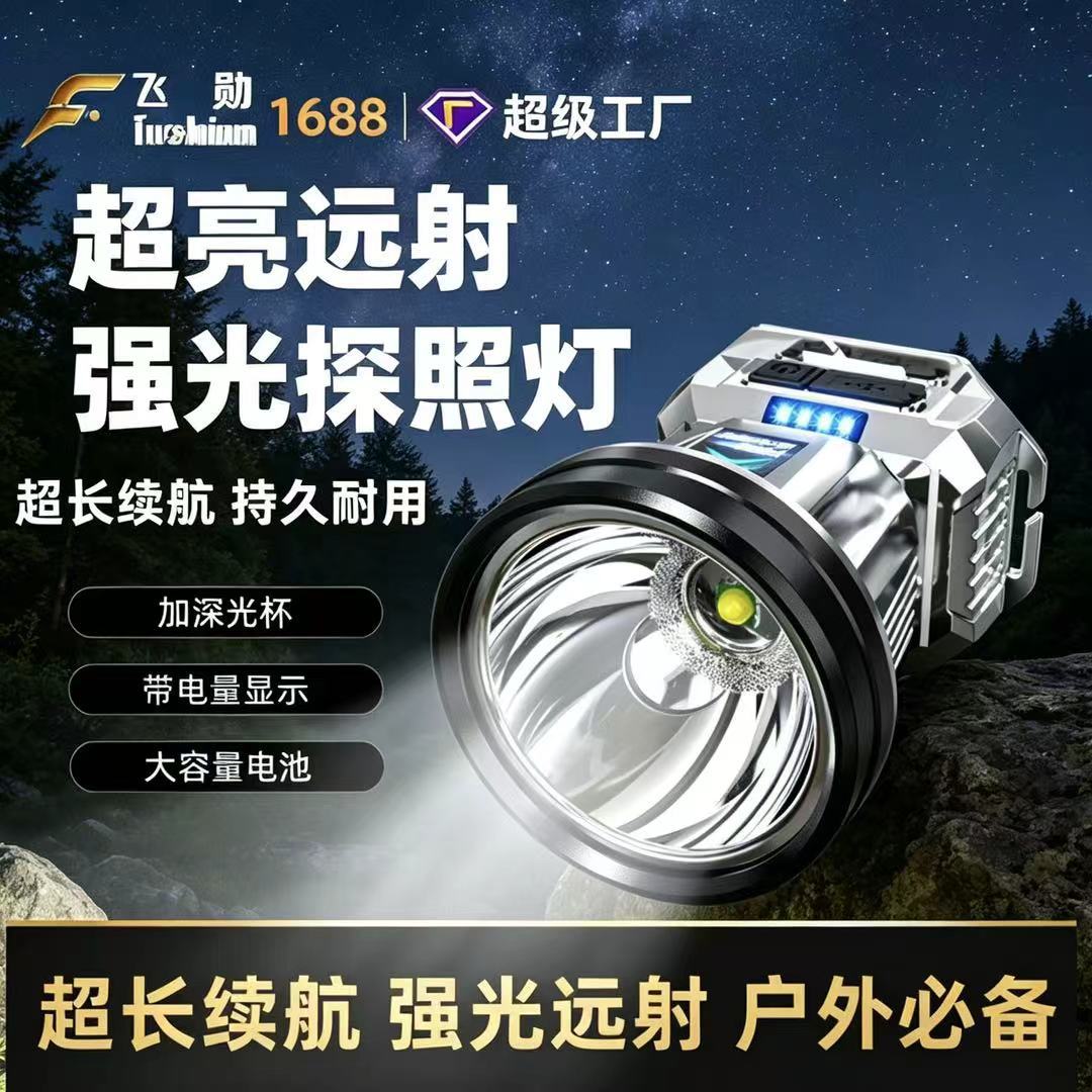 跨境LED强光远射感应夜跑USB头灯家用应急充电宝头戴灯锂电巡逻