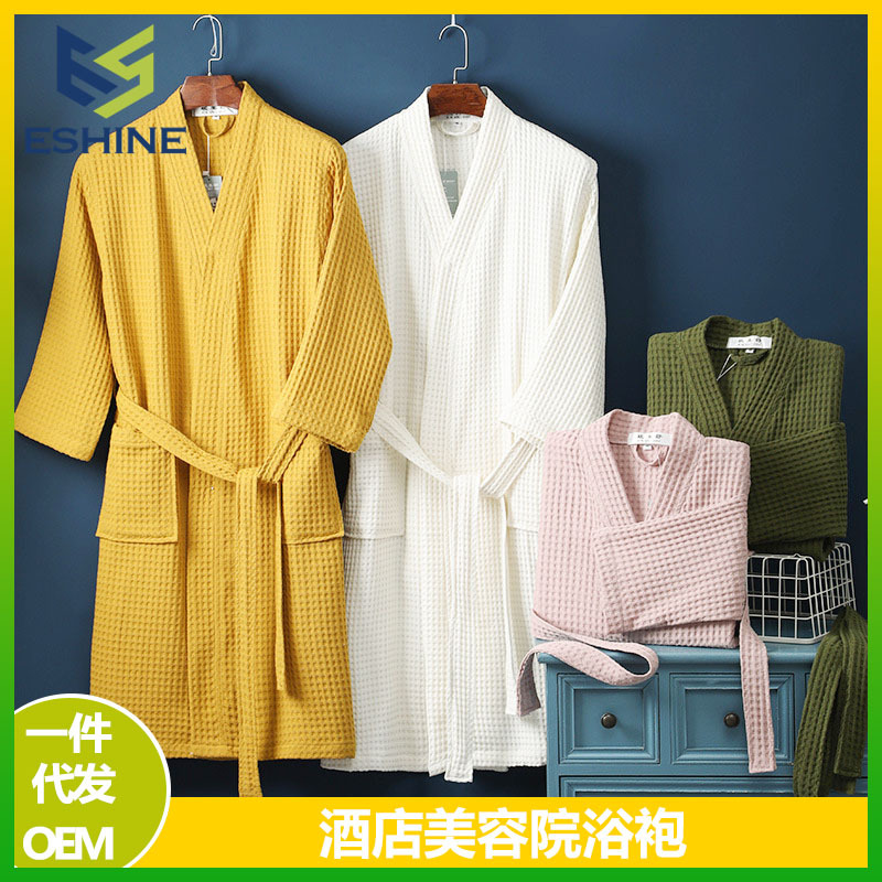 (2개) 호텔 코튼 목욕 가운 여름 두꺼운 남자와 여자 커플 흡수성 목욕 타월 뷰티 살롱 목욕 가운 스파