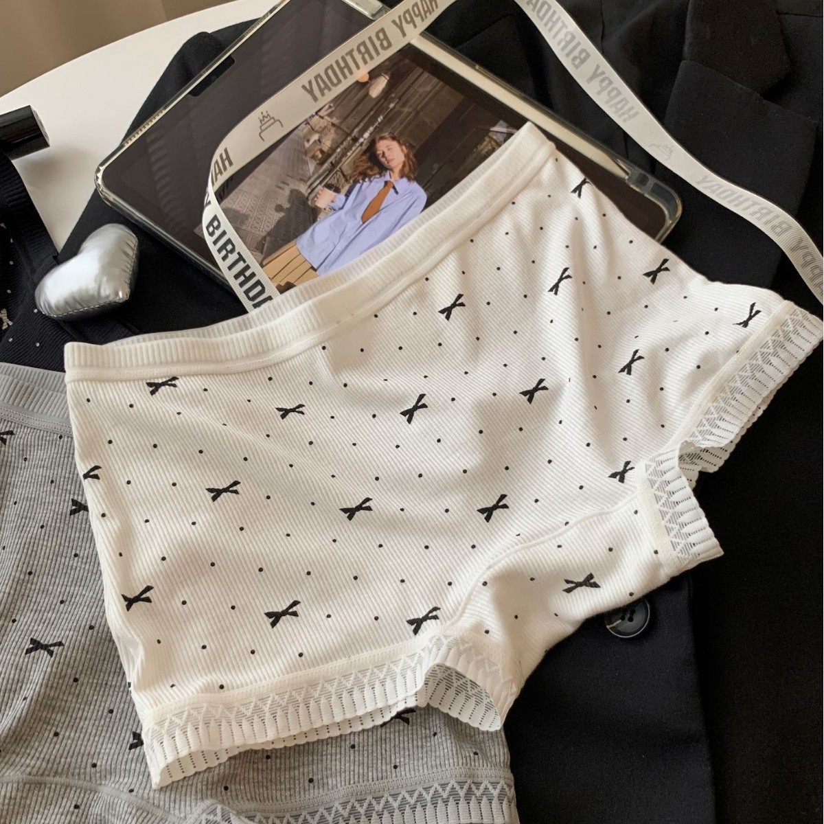 All-Cotton Extended Crotch Anti-Exposure Two-In-One Safety Underwear Women's Cotton Boxer Briefs Girls' Briefs