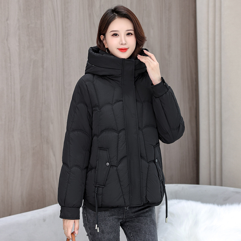 Nuevo algodón encapuchado de invierno corto de moda de algodón grueso estilo coreano de diseño suelto sensación de chaqueta de algodón abrigo de pluma de algodón