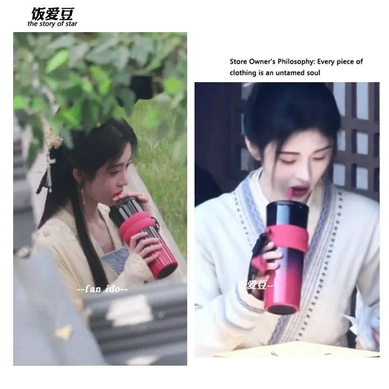 Ju Jingyi's same style water cup for girls, cute, large capacity, high aesthetic value, stainless steel insulated straw coffee cup Ju Jingyi's same style water cup for girls, cute, large capacity, high aesthetic value, stainless steel insulated straw coffee cup