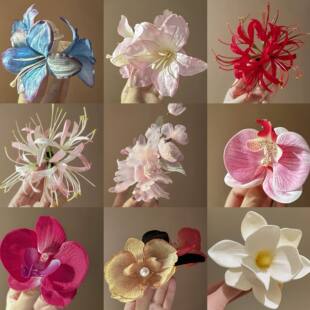 Acrylic hairgrip, retro hair accessory, flowered, Chinese style, light luxury style