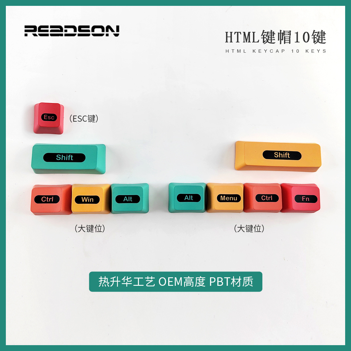 [Sublimación 10 series clave] CMYK sublimación PBT keycap WIN color Impresión de transferencia térmica suplemento de posición clave grande