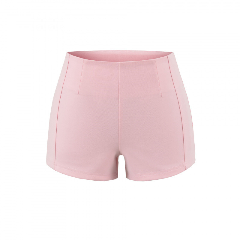 Seven-color high-waisted women's suit shorts with side slits, slim fit, hip-hugging, solid color, anti-exposure, versatile casual hot pants for women Seven-color high-waisted women's suit shorts with side slits, slim fit, hip-hugging, solid color, anti-exposure, versatile casual hot pants for women