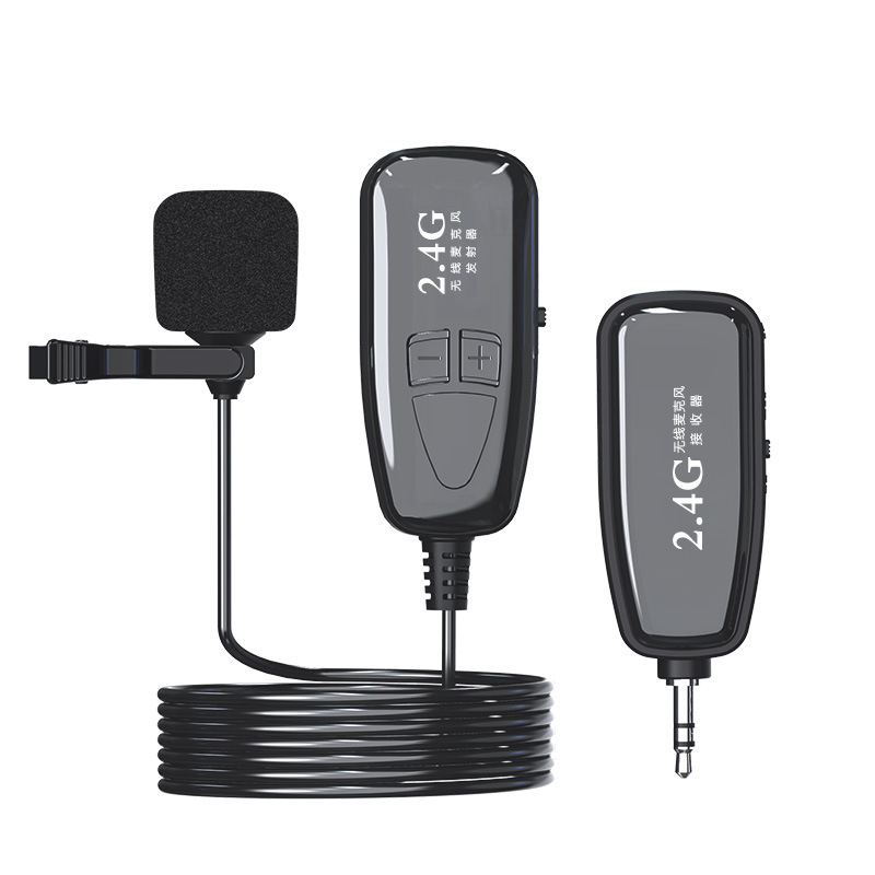 2,4g MICRÓFONO INALÁMBRICO Bluetooth móvil de grabación en vivo de la Cámara de audio cuello de radio micrófono de reducción de ruido micrófono pequeño