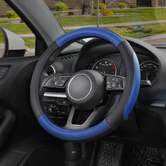 車のステアリングホイールカバーユニバーサル標準サイズ 14.5-15inch マイクロファイバーレザーステアリングホイールカバー