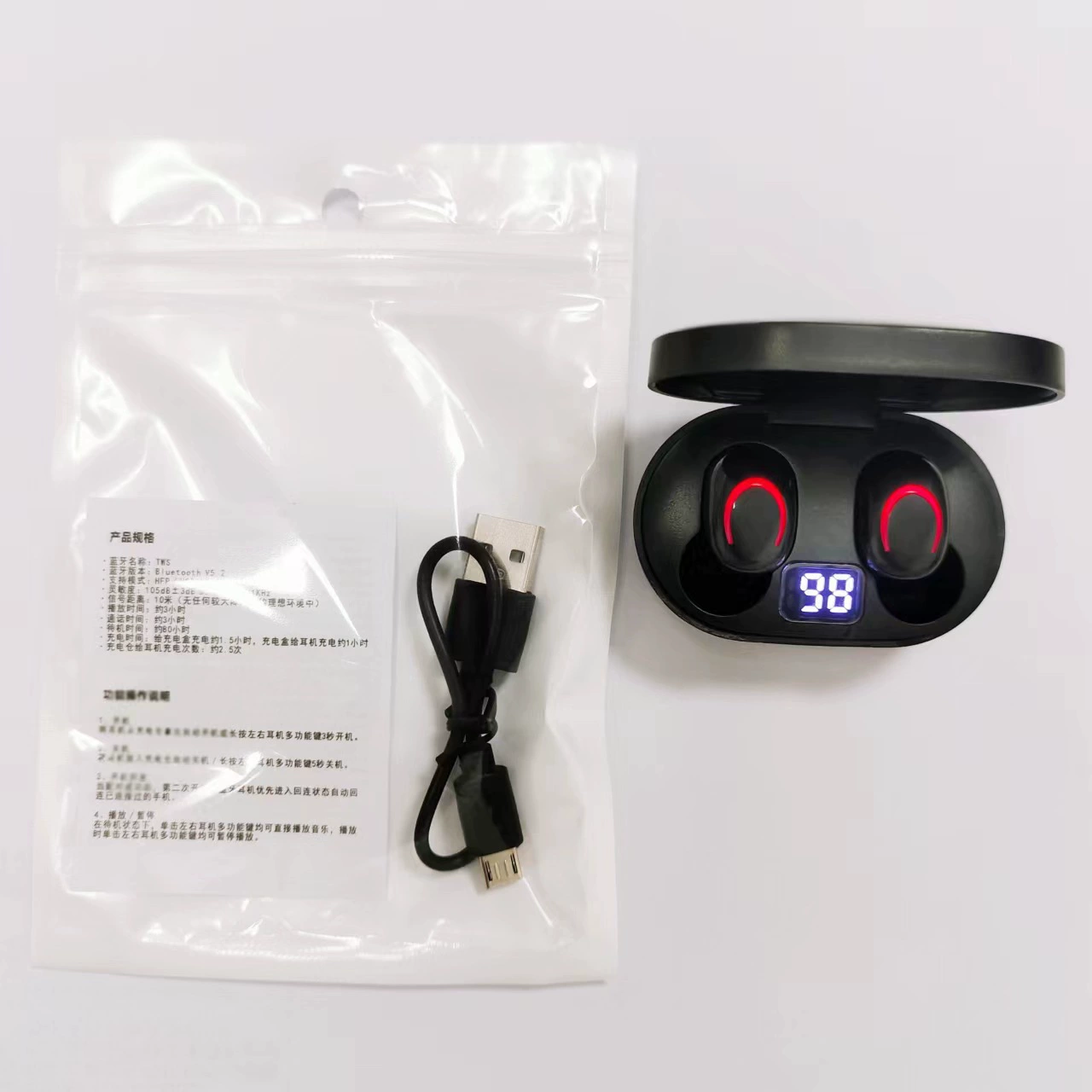 Беспроводные наушники X12, Bluetooth true-wireless, компактный кейс для зарядки с LED